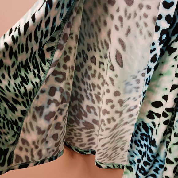 2PC summery tank & jacket set cheetah print w/3/4 sleeve Sz L EUC - Picture 8 of 9